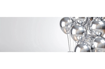 Glistening Silver Balloons Clustered, an Illustration by tilialucida