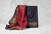 Crimson Baroque Garden Silk Scarf, an Object Graphic by ilustrinna (Thumbnail 6 of 10)