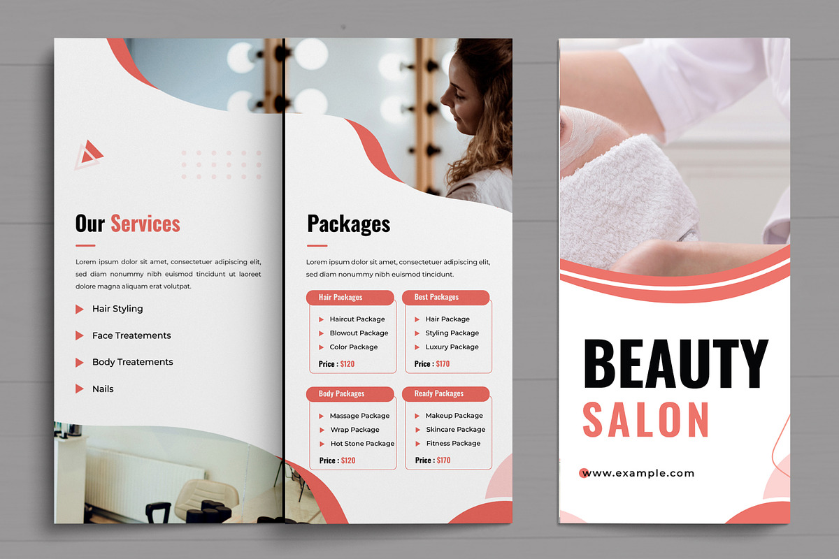 Beauty Salon Trifold Brochure, a Brochure Template by MightyDesign (Photo 2 of 7)