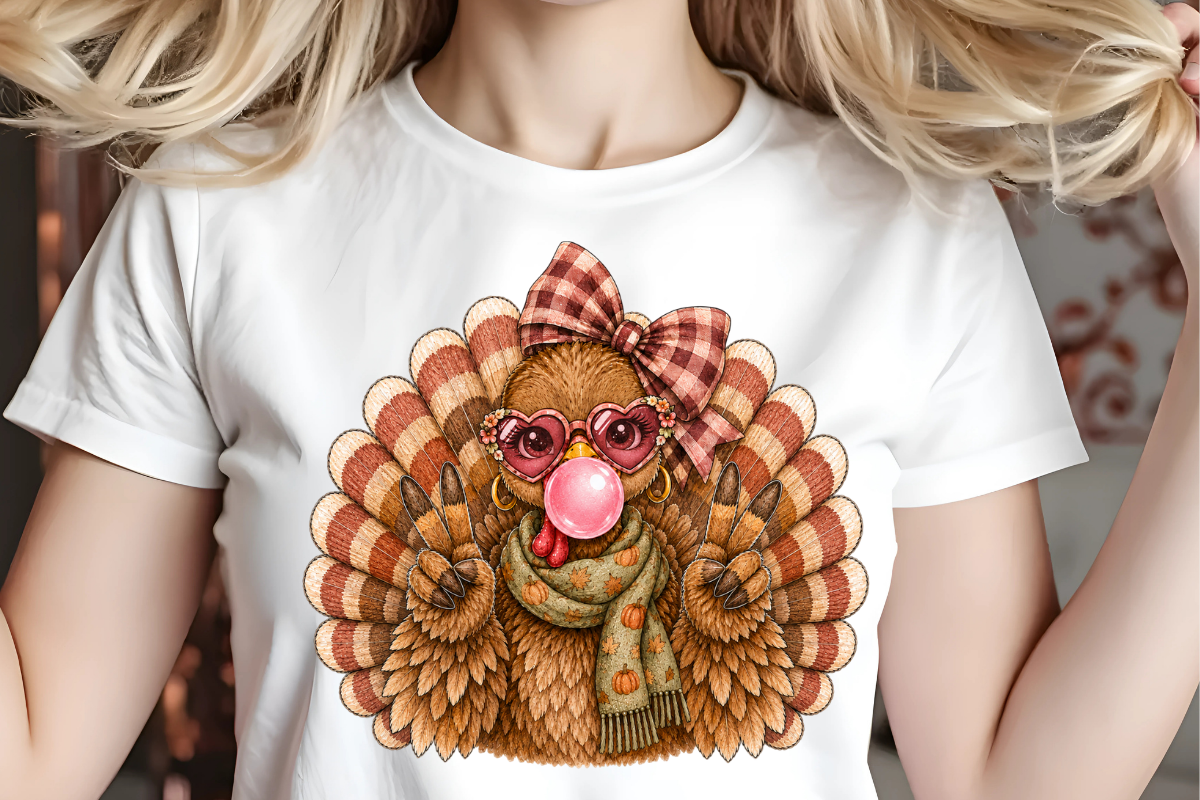 Retro Turkey Blowing Bubble Gum PNG, a Seasonal Illustration by Stickera Hub (Photo 7 of 7)