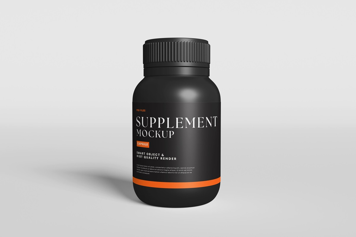 Supplement Bottle Mockup, a Packaging Mockup by GraphicWindow (Photo 2 of 6)