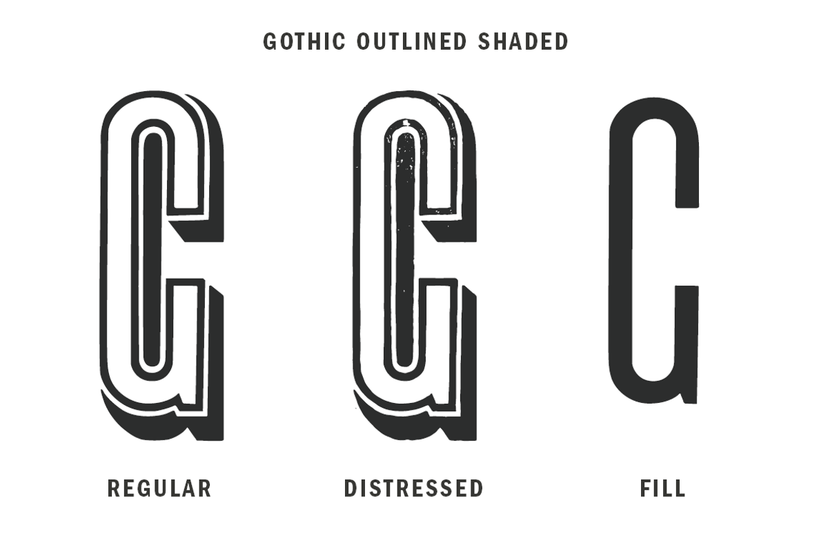 Gothic Outline Shaded preview 2