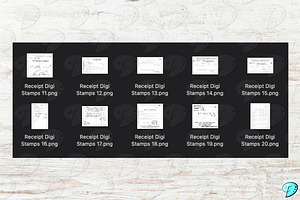 Receipts Digital Stamps PNGs