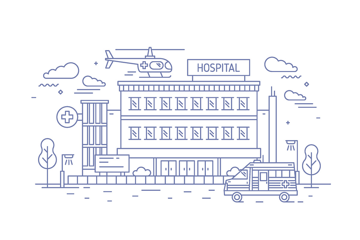 Hospital line art, a Healthcare Illustration by Good Studio (Photo 3 of 4)