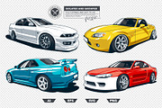 Japan Drift Cars, a Sport Illustration by Vecster (Thumbnail 6 of 8)