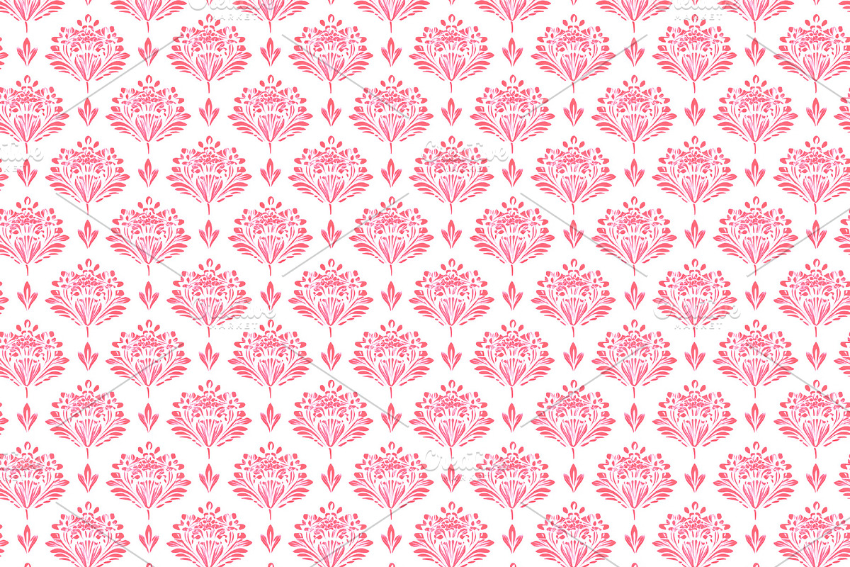 Seamless damask pattern creating a delicate floral ornament, fea, a Pattern Graphic by Studio ANNA
