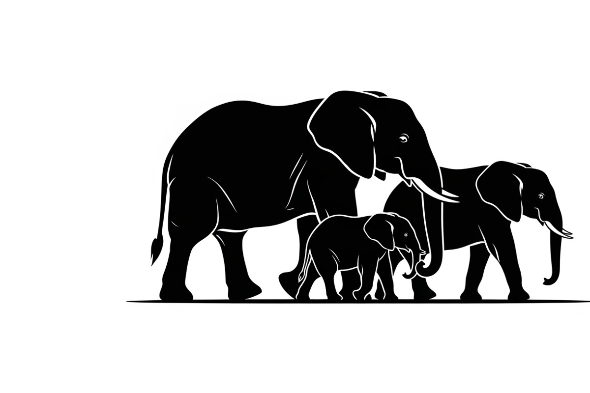 elephant family silhouette design, an Illustration by Amazin_art (Photo 14 of 51)