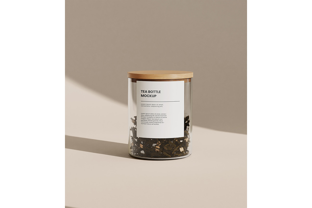 Tea Glass Bottle Jar Mockup, a Cups & Container Mockup by mockupocka (Photo 3 of 10)