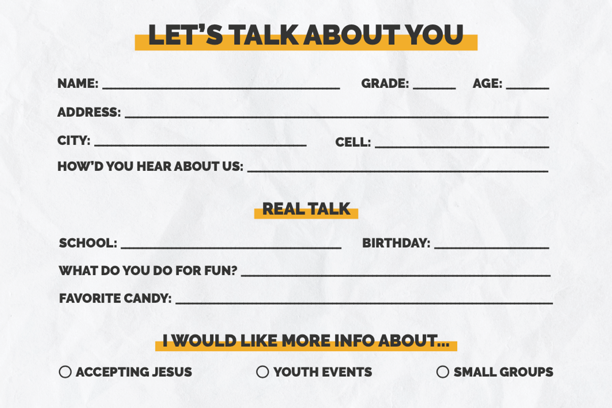 Church/Student Connection Card, a Card Template by JocAllen (Photo 2 of 2)