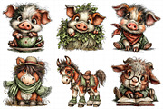 Whimsical Farm Animal Clipart Bundle, an Illustration by Daily.Designs (Thumbnail 3 of 5)