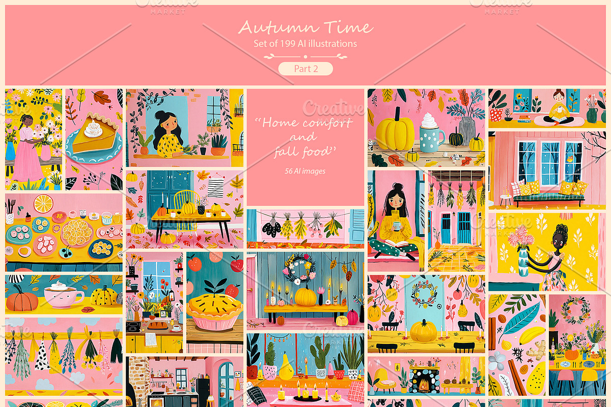 Autumn Time 1 - 199 AI illustrations, a Seasonal Illustration by Pundateam (Photo 4 of 7)