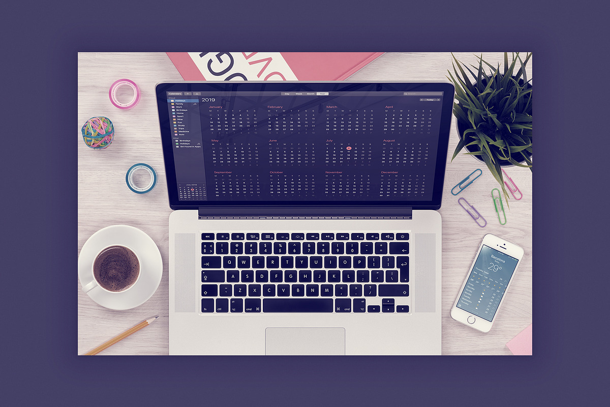 MacBook Top View Responsive Mockups, a Books & Magazine Mockup by Mockups & Illustrations (Photo 3 of 9)