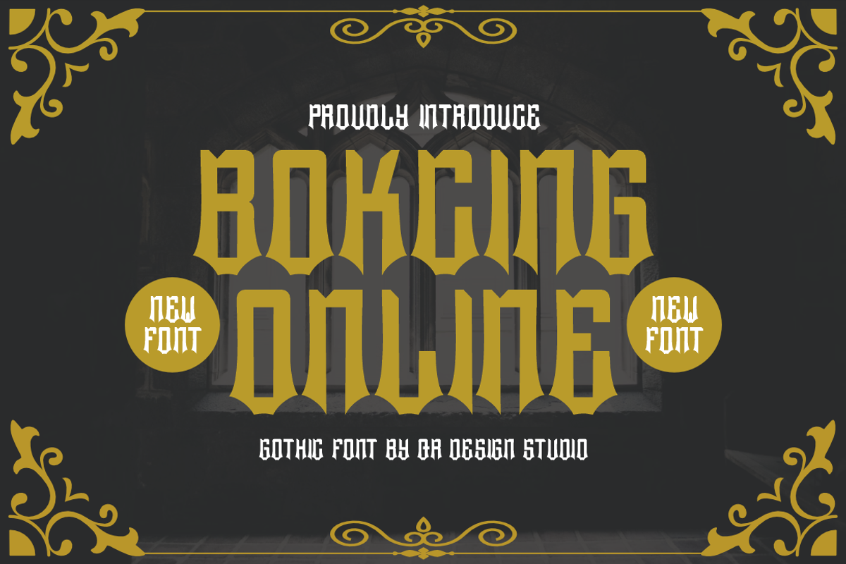 Bokcing Online - Gothic Font, a Blackletter Font by QR Design Studio (Photo 1 of 6)