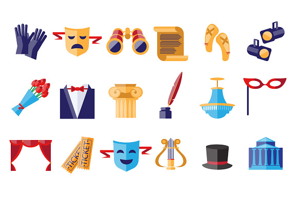 Theater Flat Icons