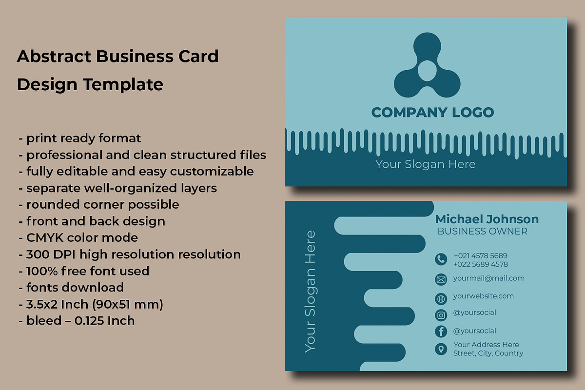 Abstract Business Card Design, a Business Card Template by Kseniya-Omega (Photo 2 of 4)