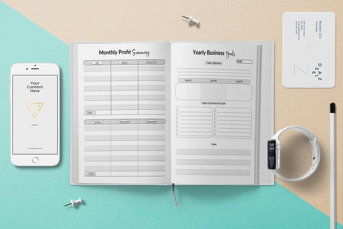 Business Planner | Ai & PDF, a Stationery Template by obayes (Photo 4 of 7)