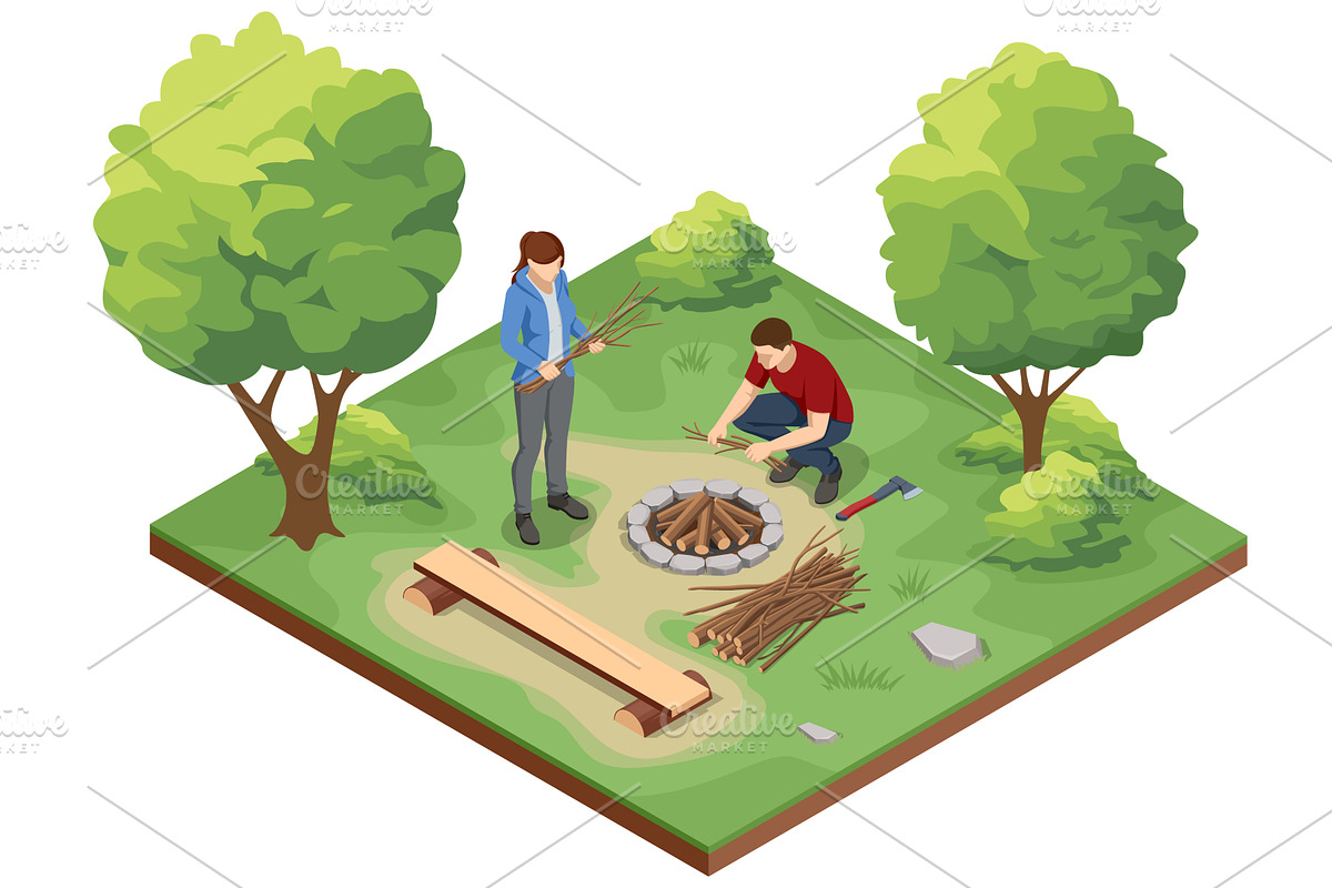 An Isometric illustration of a, a Person Illustration by Golden Sikorka