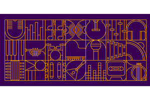 Music modern geometric pattern, an Illustration by Vector Tradition