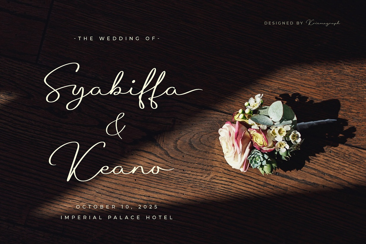 Florelie – Modern Calligraphy Script, a Script Font by Krismagraph (Photo 6 of 10)