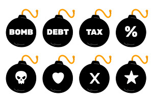 Round bomb with symbols. Dynamite, an Object Illustration by Vectorbuum