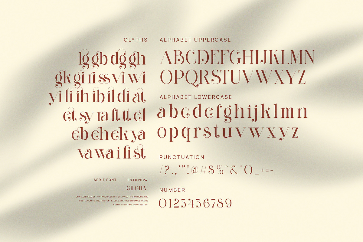 Gilgha Elegant Ligature Serif Font, a Serif Font by Perfectype (Photo 8 of 8)