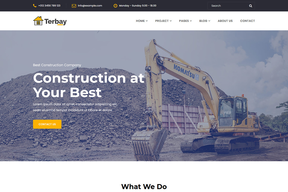 Construction HTML Template - Terbay, a Bootstrap Template by HasThemes