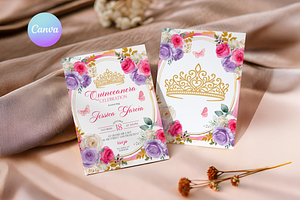 Elegant Quinceañera Invitation, a Templates & Theme by VeliusCreativeStudio