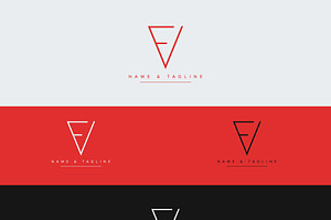 Alphabet icon monogram logo FV or VF