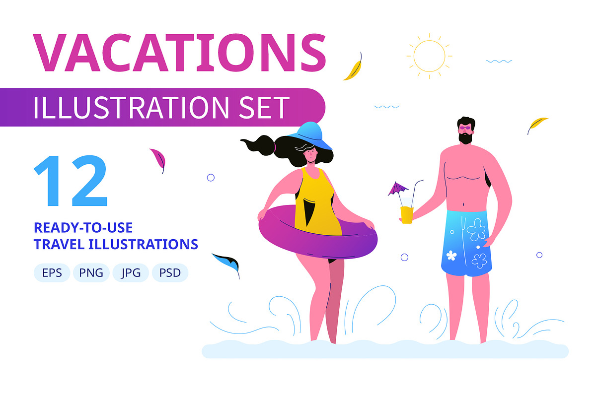 Vacations Illustration Set, a Templates & Theme by Boyko Pictures (Photo 1 of 12)