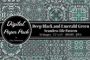Black & Emerald Watercolor Patterns, a Pattern Graphic by Gen Aumonier (Thumbnail 1 of 7)