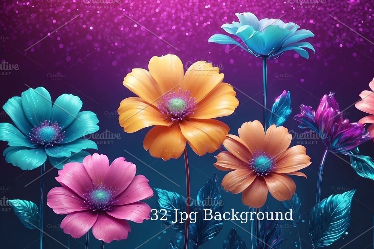 Gradient Floral Background, a Background Graphic by sibel dayı (Photo 8 of 24)