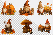 Fall Gnome Clipart Autumn  Bundle., an Illustration by SVGArt (Thumbnail 2 of 8)