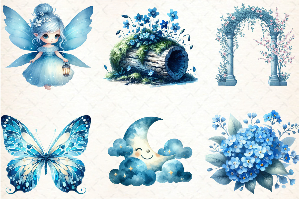 Blue Fairy Clipart, an Illustration by DreamCafeArt (Photo 6 of 6)