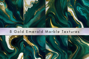 8 Gold Emerald Marble Textures