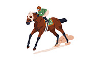 Jockeys riding race horses set, a Sport Illustration by Good Studio (Thumbnail 2 of 8)