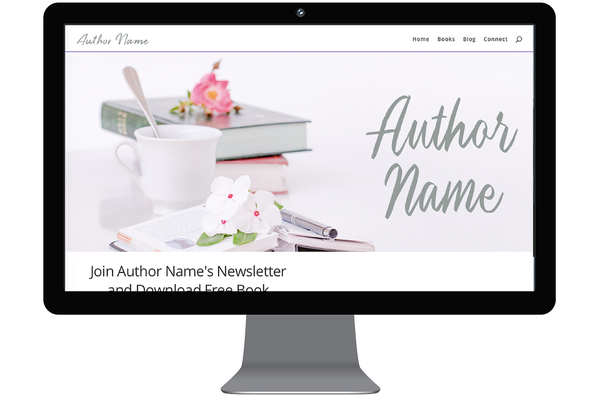 White Floral: Divi Site for Authors, a WordPress Template by Branding with Intent (Photo 1 of 6)