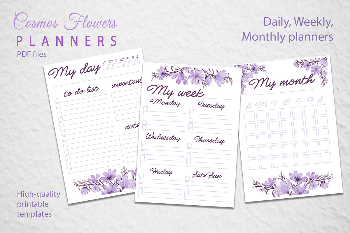 Planners Cosmos Flowers preview 3
