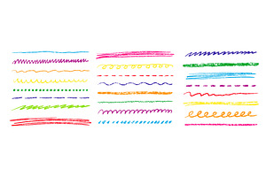 Crayon underlines. Strikethrough, an Illustration by Stock-Smart-Start