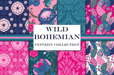 Wild Bohemian Pink Teal Patterns
