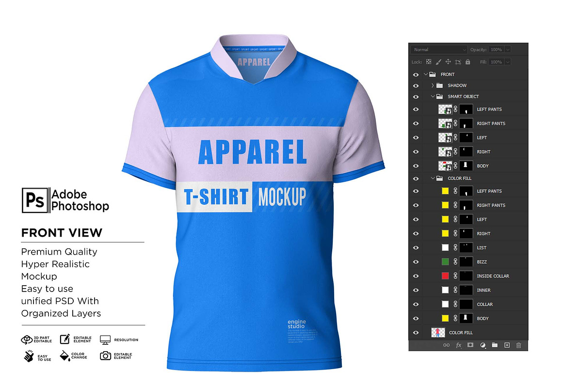 T-Shirt Jersey Short Mockup, a Shirt Mockup by Nanggroe Scripting (Photo 6 of 9)