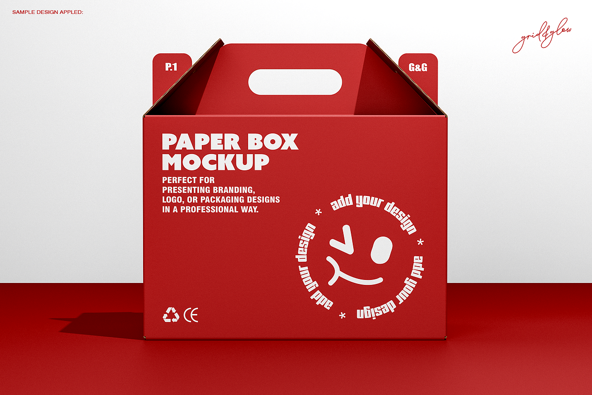 Box with Handle Mockup Set-1, a Packaging Mockup by Grid&Glow (Photo 4 of 6)