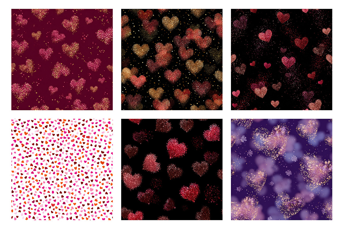 Seamless Valentines Hearts Patterns, a Texture Illustration by Dream Creation (Photo 2 of 5)