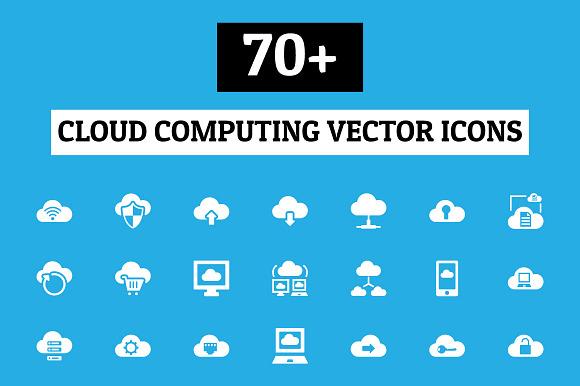 70 Cloud Computing Vector Icons