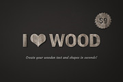 I ♥ Wood — wooden text effect, a Layer Style Add-On by Design as Religion (Thumbnail 1 of 5)