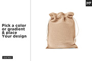 Drawstring / Burlap Jute Bag Mock-up, a Packaging Mockup by Mocca Mockups Store (Thumbnail 5 of 11)