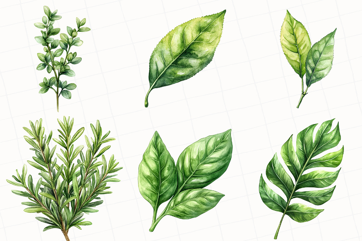 Green Summer Foliage Clipart, an Illustration by OK Design (Photo 4 of 5)