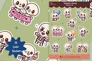 Cute Skeleton Party Sticker Set, a Graphic by Dori Debreceni draws (Thumbnail 3 of 4)