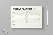 Clean Weekly Planner Template Design, a Stationery Template by MightyDesign (Thumbnail 1 of 6)