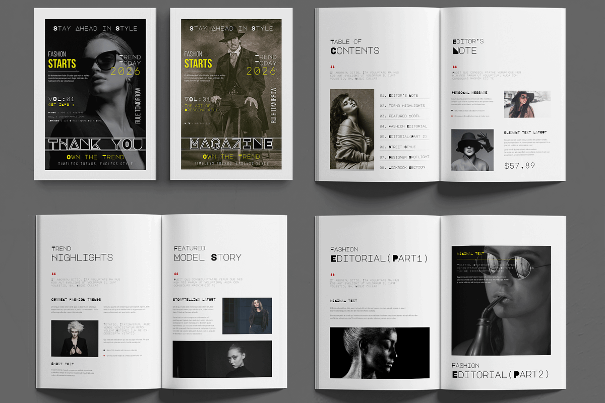 Fashion Magazine Editorial Layout, a Magazine Template by MightyDesign (Photo 2 of 6)