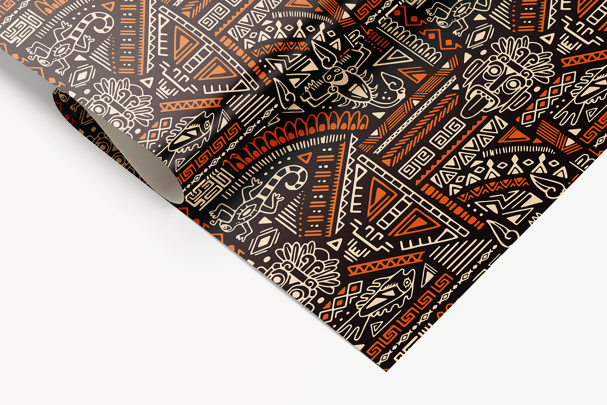 Aztec ornaments backgrounds set, a Decorative Illustration by PaperTrident (Photo 13 of 15)